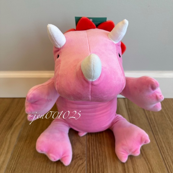 Bright Pink Dinosaur Weighted Plush Throw Pillow - Pillowfort - Picture 7 of 11